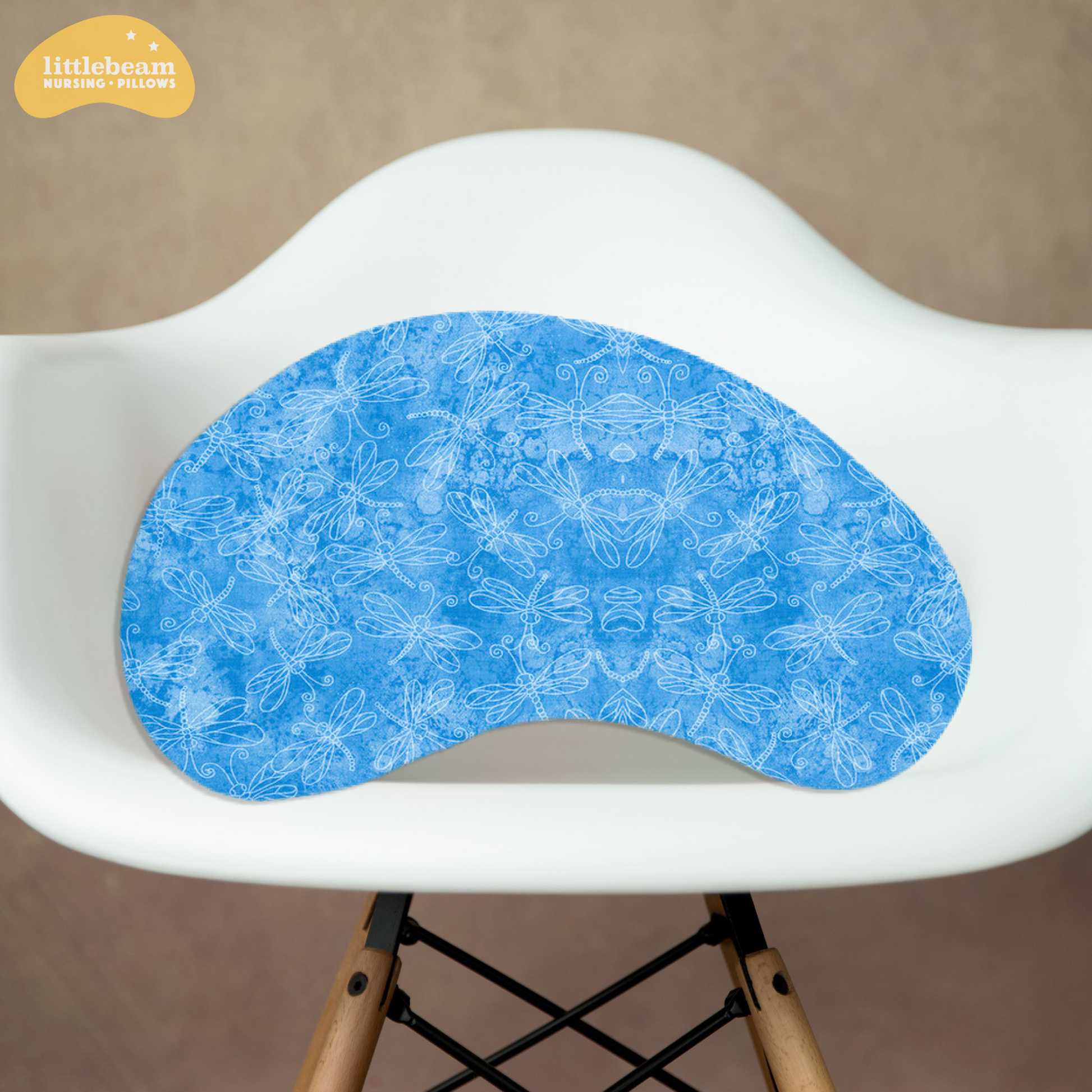Littlebeam Nursing & Breastfeeding Pillow Design Blue Dragonflies| Littlebeam