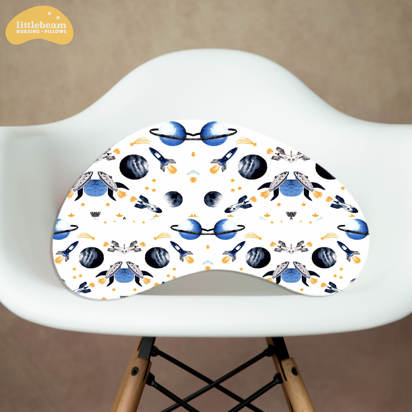 Littlebeam Nursing & Breastfeeding Pillow Design Blue Space | Littlebeam