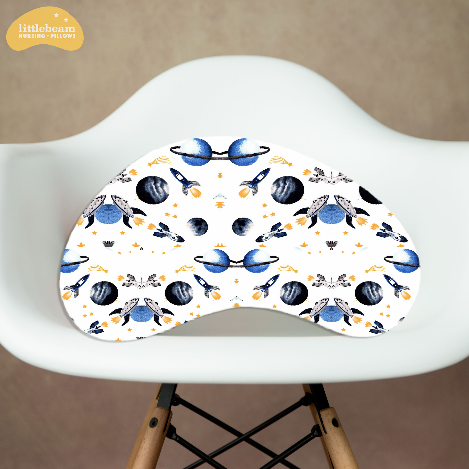 Littlebeam Nursing & Breastfeeding Pillow Slip Cover Design Blue Space | Littlebeam